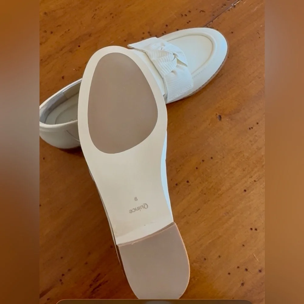 Quince Cream Bow-Trim Slip-On Loafers - Picture 3 of 4